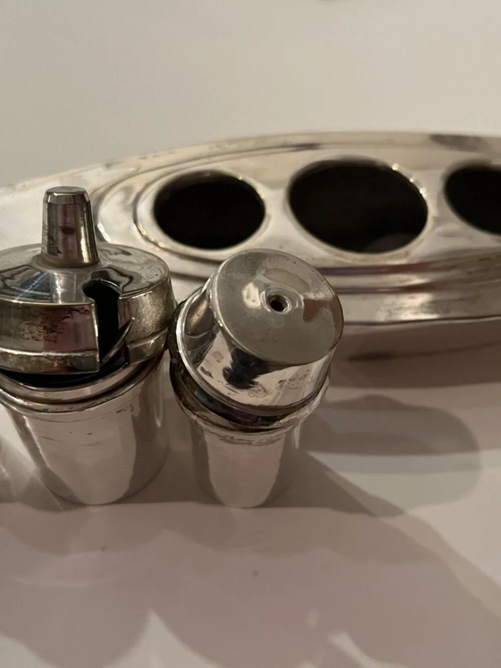 Condiment Holder - Vintage Boat Salt Pepper Shakers Condiment‎ Holder Set